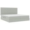 vidaXL Bett mit Stauraum und LED mit LED Hellgrau 200 x 200 cm Samt