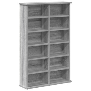 vidaXL CD Regal Sonoma-Grau 60 x 17 x 92 cm Holzwerkstoff