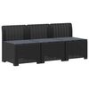 vidaXL 3-Sitzer Garten Sofa mit Kissen Rattan-Look 3-Sitzer PP