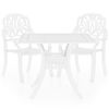 vidaXL 3-tlg. Bistro-Set Aluminiumguss Wei&szlig;
