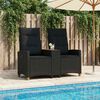 vidaXL Liegebank mit Tisch Schwarz 126 x 65 x 112 cm Poly-Rattan