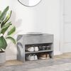 vidaXL Schuhbank Betongrau 60x30x45 cm Holzwerkstoff