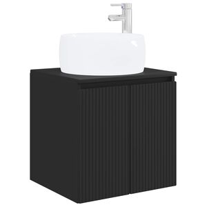 vidaXL Wandmontierte Waschtisch Schwarz 49,5 x 44,5 x 66 cm