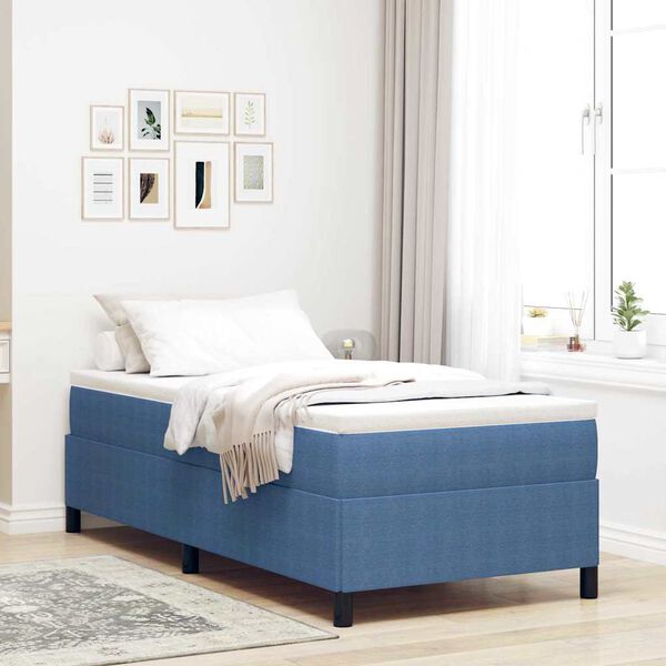 vidaXL Boxspringbett Blau 100 x 200 cm Samt