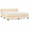 vidaXL Boxspringbett mit Matratze Creme 180x200 cm Stoff