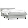 vidaXL Boxspringbett mit Matratze Hellgrau 160x210 cm Samt
