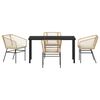 vidaXL Garten Essgruppe 5 pcs Braun Poly-Rattan