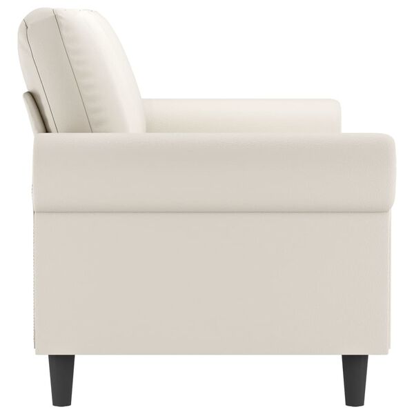 vidaXL 3-Sitzer-Sofa Creme 180 cm Kunstleder
