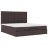 vidaXL Ottoman-Bett mit Matratze & LEDs Dunkelbraun 160x200 cm Stoff
