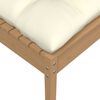 vidaXL Gartenhocker mit Creme Kissen Honigbraun Massivholz Kiefer