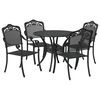 vidaXL Garten Essgruppe 5 pcs Schwarz 90 x 90 x 75 cm Gussaluminium