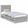 vidaXL Bettrahmen Graues Sonoma 90 x 200 cm Ingenieurs Holz