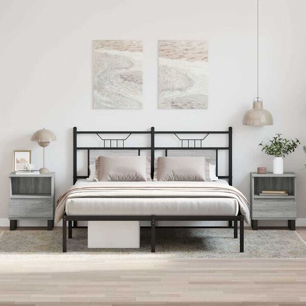 vidaXL Nachttische 2 Stk. Grau Sonoma 40x35x50 cm Holzwerkstoff