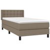 vidaXL Boxspringbett mit Matratze Taupe 90x190 cm Stoff