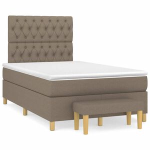 vidaXL Boxspringbett mit Matratze Taupe 120x190 cm Stoff