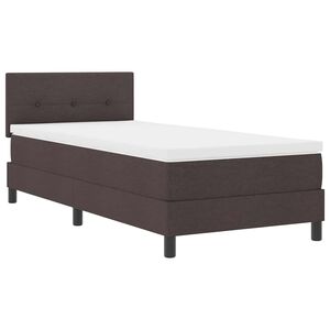 vidaXL Boxspringbett mit Kopfteil Dunkelbraun 90 x 190 cm Stoff