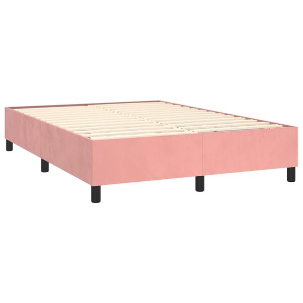 vidaXL Boxspringbettgestell Rosa 140x200 cm Samt