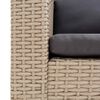 vidaXL 2-Sitzer-Gartensofa mit Auflagen Poly Rattan Beige