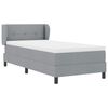 vidaXL Boxspringbett mit Matratze Hellgrau 90 x 190 cm Stoff