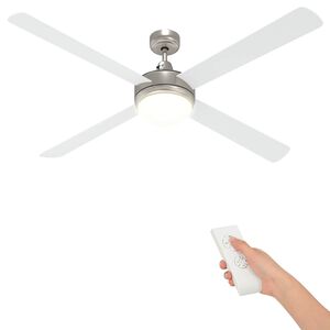 vidaXL Deckenventilator mit Licht und Fernbedienung &Oslash; 130 cm Wei&szlig;