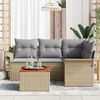 vidaXL Gartensofa-set mit Kissen 5 pcs Beige Poly-Rattan