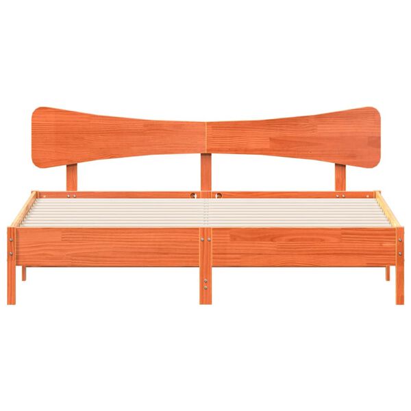 vidaXL Massivholzbett ohne Matratze Wachsbraun 200x200 Kiefernholz