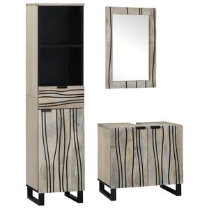 vidaXL Badezimmerm&ouml;bel-Set mit Schubladen 3 pcs Wei&szlig; Holzwerkstoff