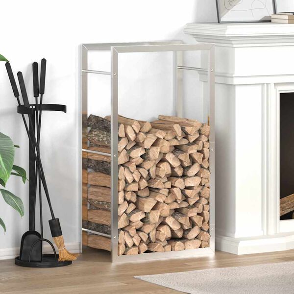 vidaXL Brennholzregal 50x28x94 cm Edelstahl