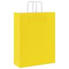 vidaXL Papiertragetaschen 250 Stk. mit Henkeln Gelb 32x12x42 cm