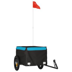 vidaXL Fahrradanh&auml;nger Schwarz und Blau 30 kg Eisen