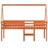 vidaXL Hochbett mit Dach Wachsbraun 90x200 cm Massivholz Kiefer
