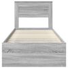 vidaXL Bettrahmen Graues Sonoma 90 x 200 cm Massives Kiefernholz