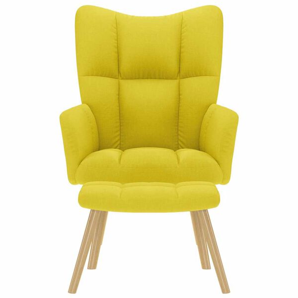 vidaXL Relaxsessel mit Hocker Hellgelber Stoff