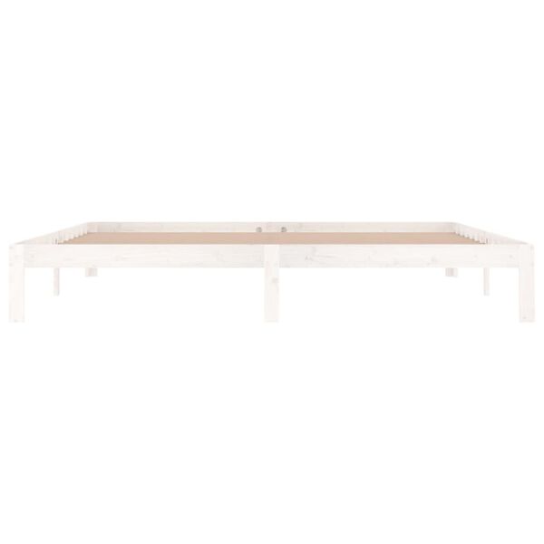 vidaXL Massivholzbett Wei&szlig; Kiefer 200x200 cm