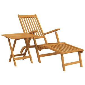 vidaXL Gartenliege mit Fu&szlig;teil und Tisch Massivholz Akazie