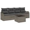 vidaXL Gartensofa-set Grau Poly-Rattan