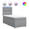 vidaXL Boxspringbett mit Matratze Hellgrau 90x190 cm Stoff
