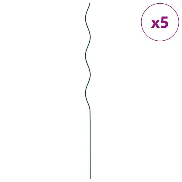 vidaXL Pflanzenst&uuml;tze 5 pcs Gr&uuml;n 110 x 0.6 x 0.6 cm Stahl