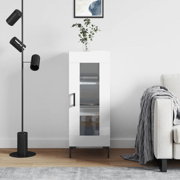 vidaXL Sideboard Hochglanz-Wei&szlig; 34,5x34x90 cm Holzwerkstoff