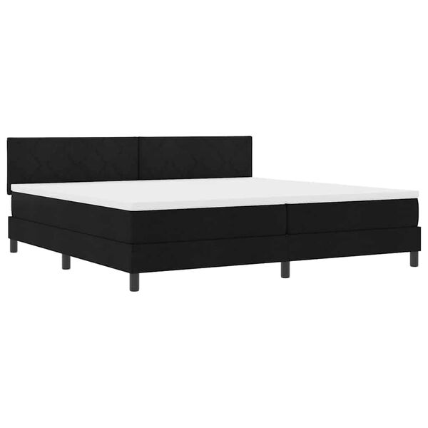 vidaXL Boxspringbett mit Matratze Schwarz 200 x 200 cm Stoff