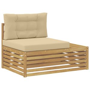 vidaXL Outdoor End Sofa Wei&szlig; 115 x 83 x 73 cm Massivholz Akazie