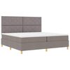 vidaXL LED Boxspringbett mit Matratze Taupe 200 x 200 cm Stoff