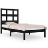 vidaXL Massivholzbett Schwarz 75x190 cm