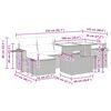vidaXL 7-tlg. Garten-Sofagarnitur mit Kissen Schwarz Poly Rattan