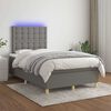 vidaXL Boxspringbett mit Matratze & LED Dunkelgrau 120x190 cm Stoff