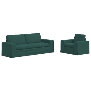 vidaXL Sofa 2 pcs Dunkelgr&uuml;n