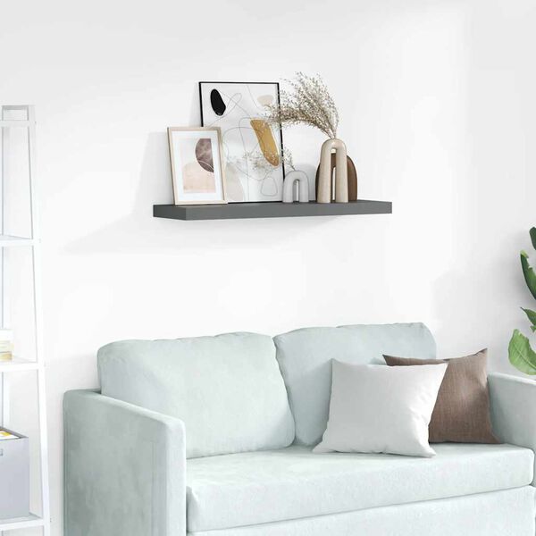 vidaXL Bilderleisten 2 Stk. Grau 80x9x3 cm MDF