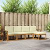 vidaXL Outdoor-Sofagarnitur 5 pcs Natur und Creme Massivholz Akazie