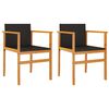 vidaXL Gartenst&uuml;hle 2 Stk. Schwarz Poly Rattan und Massivholz