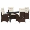vidaXL Garten Essgruppe 5 Stk. Braun Poly-Rattan